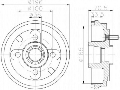 HELLA PAGID 8dt355301081 -  Тормозной барабан
